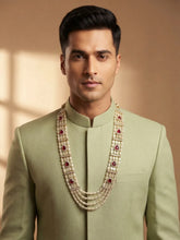 Gold Plated Maroon Kundan Multi Layer Necklace