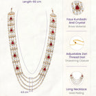 Gold Plated Maroon Kundan Multi Layer Necklace