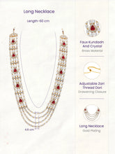 Gold Plated Maroon Kundan Multi Layer Necklace