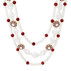 Gold Plated Pearl Heirloom Groom Necklace Maroon