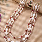 Gold Plated Pearl Heirloom Groom Necklace Maroon