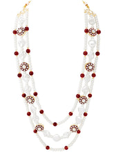 Gold Plated Pearl Heirloom Groom Necklace Maroon