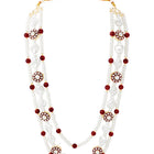Gold Plated Pearl Heirloom Groom Necklace Maroon