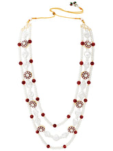 Gold Plated Pearl Heirloom Groom Necklace Maroon