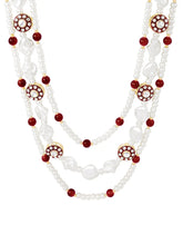 Gold Plated Pearl Heirloom Groom Necklace Maroon