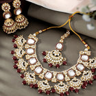 Royal Kundan Pearl Bridal Necklace - Maroon