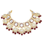 Royal Kundan Pearl Bridal Necklace - Maroon