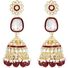 Royal Kundan Pearl Bridal Necklace - Maroon