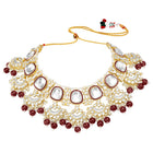 Royal Kundan Pearl Bridal Necklace - Maroon