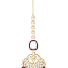 Royal Kundan Pearl Bridal Necklace - Maroon