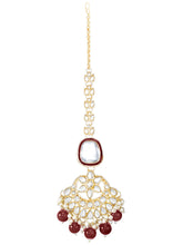 Royal Kundan Pearl Bridal Necklace - Maroon