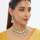 Gold Plated Mint Pink Kundan Necklace Set
