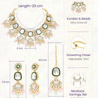 Gold Plated Mint Pink Kundan Necklace Set