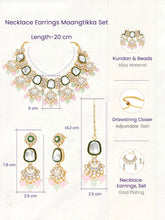 Gold Plated Mint Pink Kundan Necklace Set