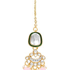 Gold Plated Mint Pink Kundan Necklace Set
