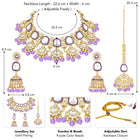 Royal Kundan Pearl Bridal Necklace - Purple