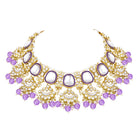 Royal Kundan Pearl Bridal Necklace - Purple