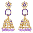 Royal Kundan Pearl Bridal Necklace - Purple