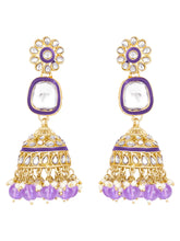 Royal Kundan Pearl Bridal Necklace - Purple