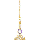 Royal Kundan Pearl Bridal Necklace - Purple
