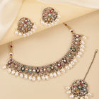Ornate Pearl Embellished Crystal Set - Gold