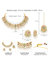 Ornate Pearl Embellished Crystal Set - Gold