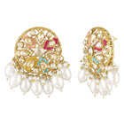 Ornate Pearl Embellished Crystal Set - Gold