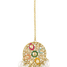 Ornate Pearl Embellished Crystal Set - Gold