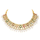 Ornate Pearl Embellished Crystal Set - Gold
