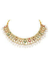 Ornate Pearl Embellished Crystal Set - Gold
