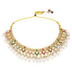 Ornate Pearl Embellished Crystal Set - Gold