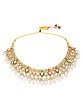 Ornate Pearl Embellished Crystal Set - Gold