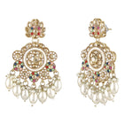 Royal Sparkle Pearl Crystal Necklace Set - Gold