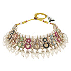 Royal Sparkle Pearl Crystal Necklace Set - Gold