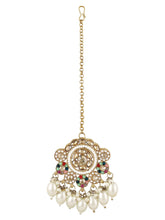 Royal Sparkle Pearl Crystal Necklace Set - Gold