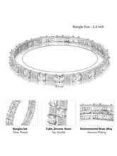 Gleaming & Sparkling CZ Bangles Set - Silver