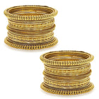 Stylish Boho Oxidized Bangle Set - Gold