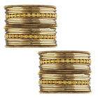 Stylish Boho Oxidized Bangle Set - Gold