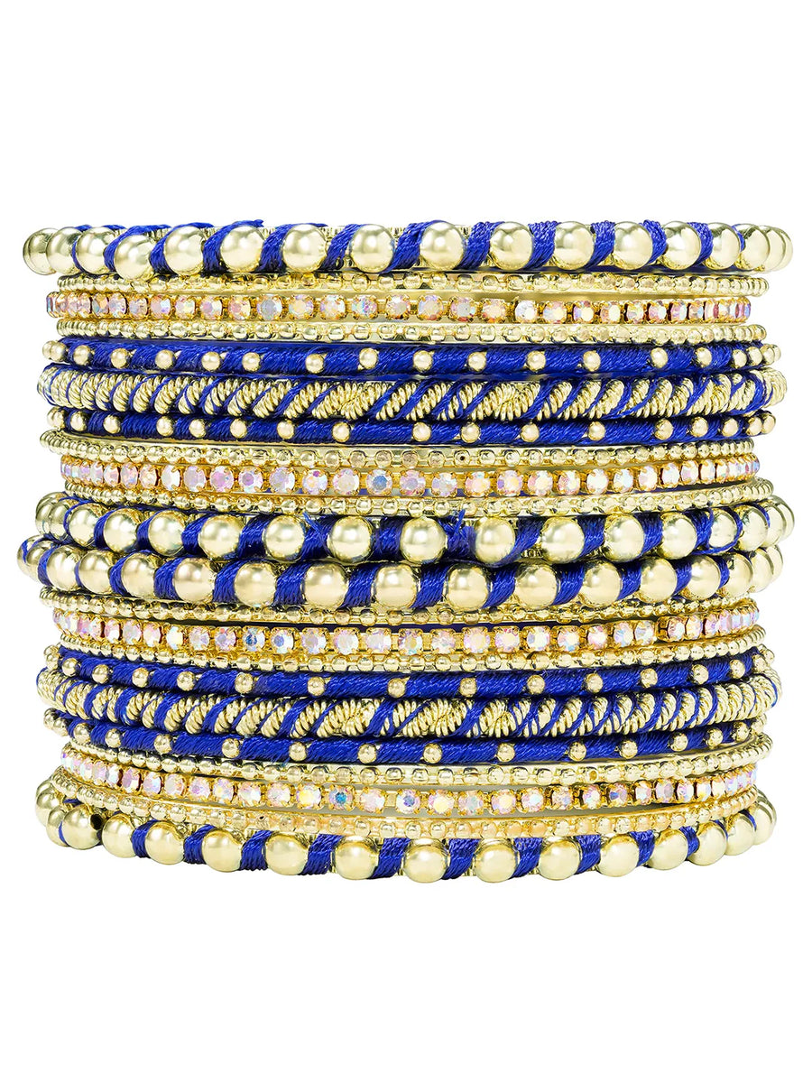 Peora Blue Traditional Bridal Bangle Set