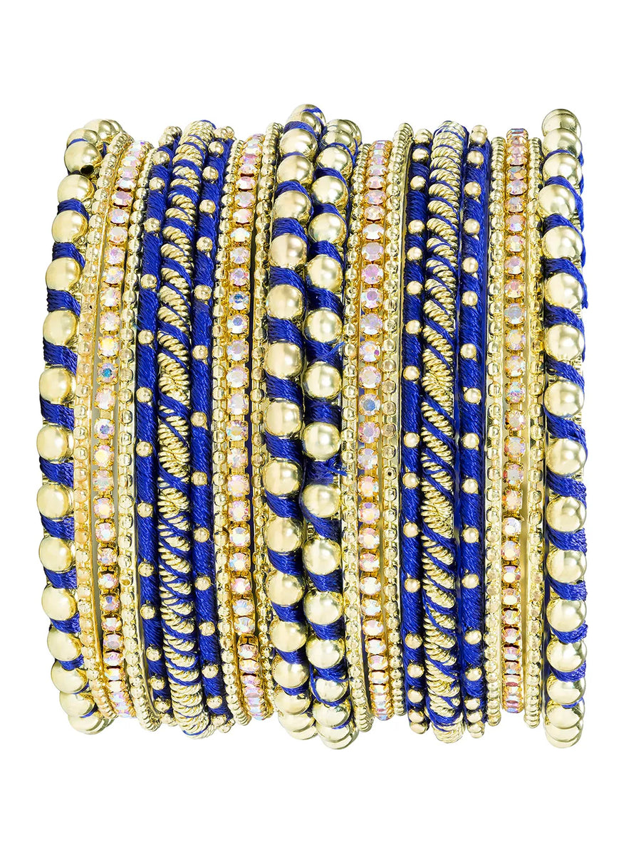 Peora Blue Traditional Bridal Bangle Set