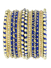 Peora Blue Traditional Bridal Bangle Set