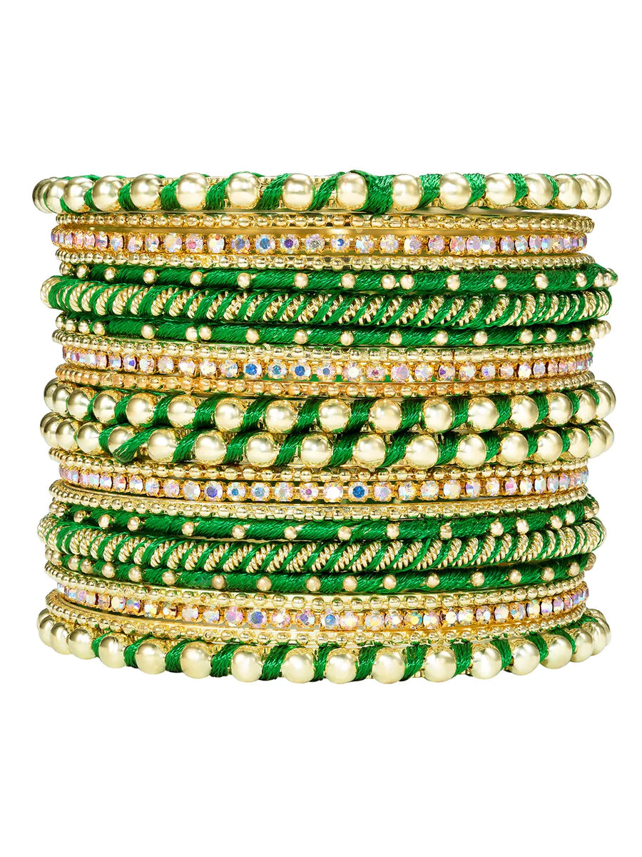 Peora Green Traditional Bridal Bangle Set