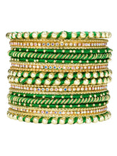 Peora Green Traditional Bridal Bangle Set