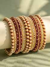 Peora Maroon Traditional Bridal Bangle Set