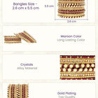 Peora Maroon Traditional Bridal Bangle Set