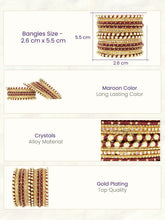 Peora Maroon Traditional Bridal Bangle Set