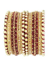 Peora Maroon Traditional Bridal Bangle Set