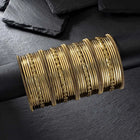 Stylish Boho Oxidized Bangle Set - Gold