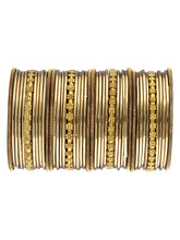 Boho Chic Oxidized Golden Bangle Set