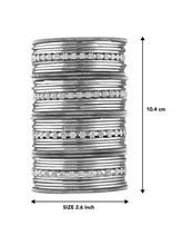 Stylish Boho Oxidized Bangle Set - Silver